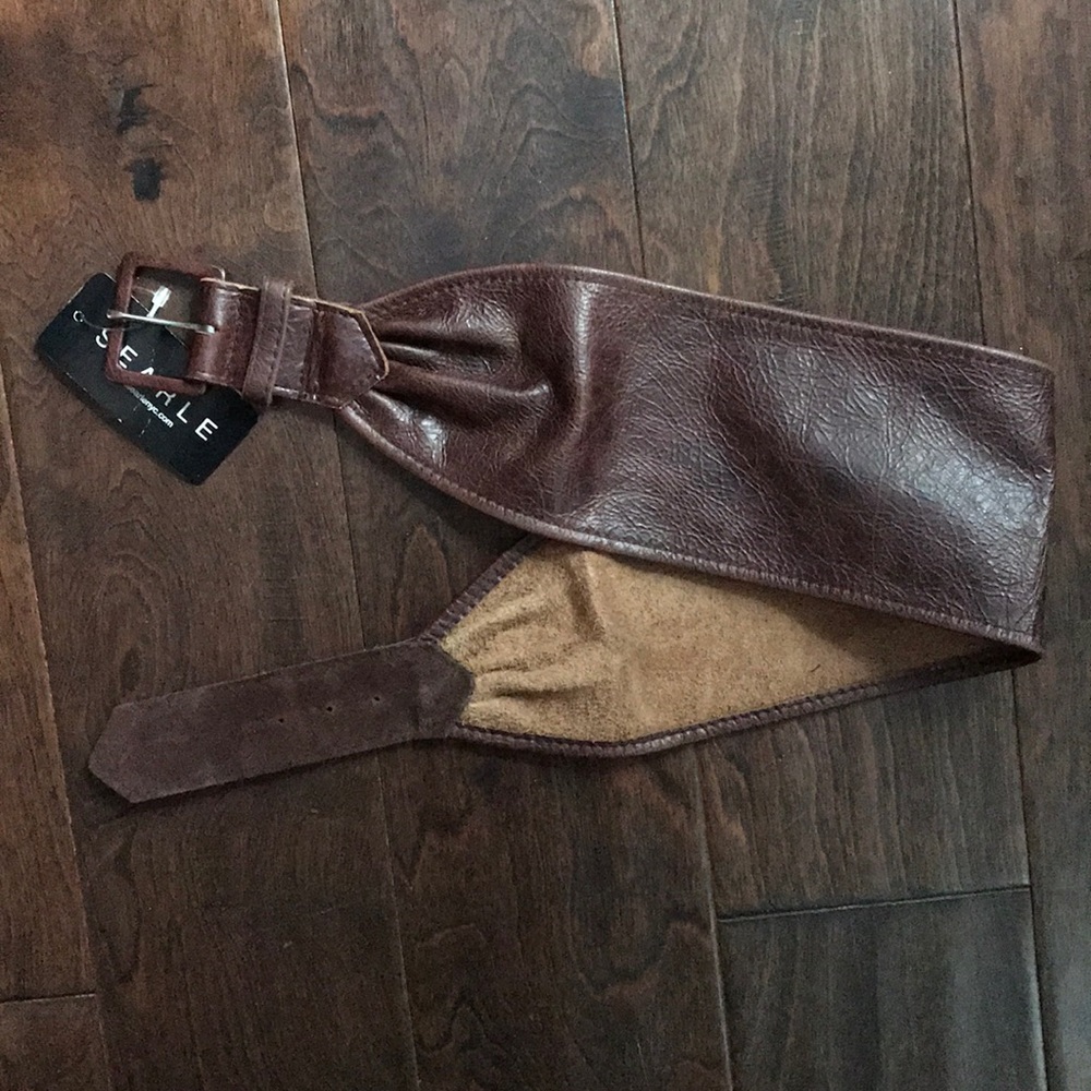 New Brown Leather Belt Searle Small
